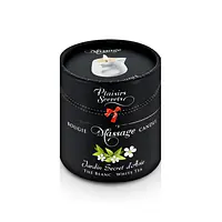 Масажна свічка Plaisirs Secrets White Tea (80 мл) подарункова упаковка, керамічний посуд - Master