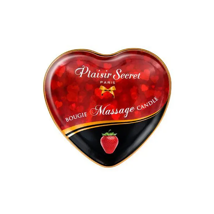Масажна свічка-серце Plaisirs Secrets Strawberry (35 мл) - Master