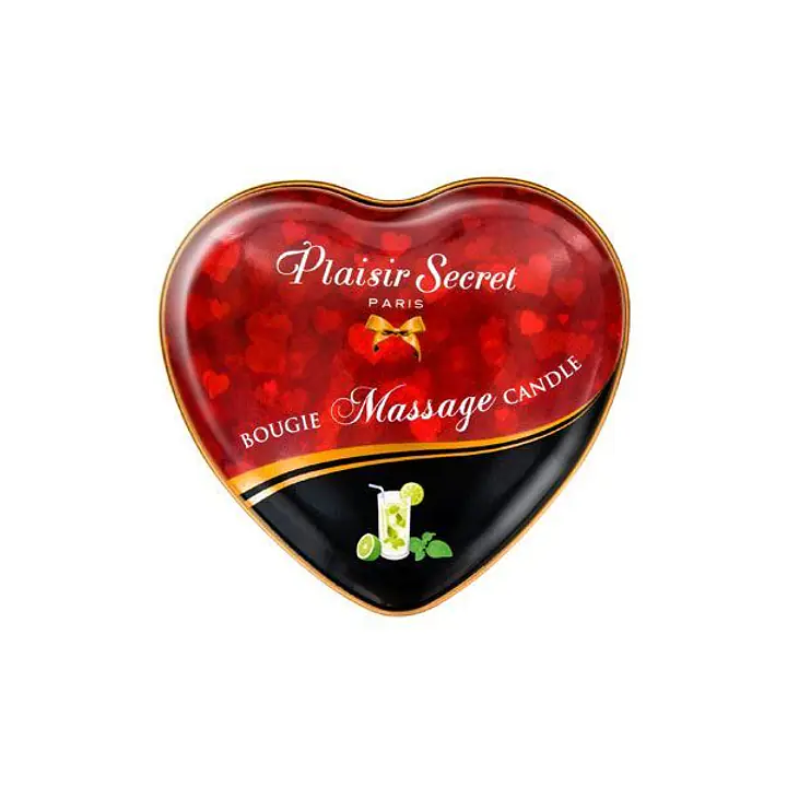 Масажна свічка-серце Plaisirs Secrets Mojito (35 мл) - Master