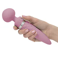 Вібромасажер 2в1 PILLOW TALK - Sultry Pink, класичний масажер і вібратор з ротацією, підігрів - Master