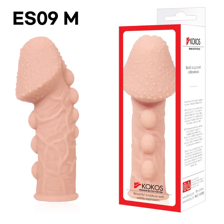 Насадка на член Kokos Extreme Sleeve ES.09 розмір M, потовщуюча, стимулюючий рельєф - Master