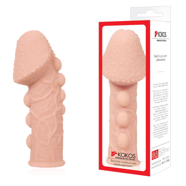 Насадка на член Kokos Extreme Sleeve ES.09 розмір M, потовщуюча, стимулюючий рельєф - Master
