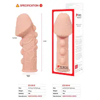 Насадка на член Kokos Extreme Sleeve ES.09 розмір M, потовщуюча, стимулюючий рельєф - Master