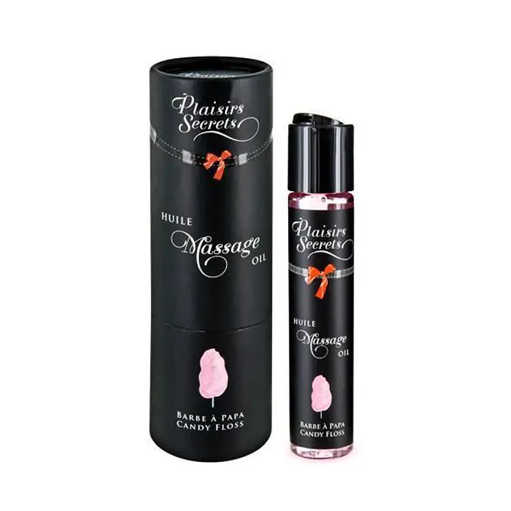 Масажна олія Plaisirs secrets Candy Floss (59 мл) з афродизіаками, їстівна, подарункове паковання - Master