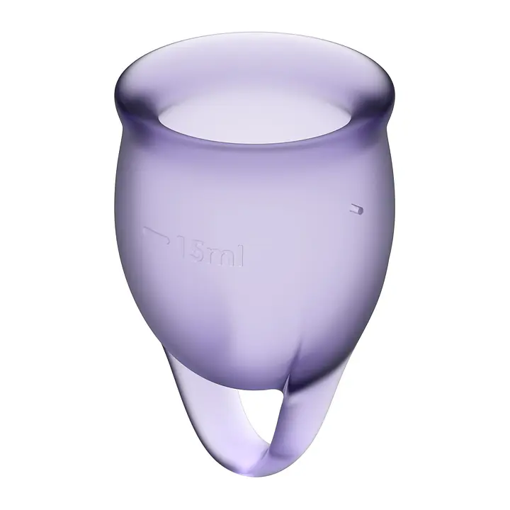 Набір менструальних чаш Satisfyer Feel Confident (lila), 15мл та 20мл, мішечок для зберігання - Master