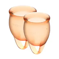Набір менструальних чаш Satisfyer Feel Confident (orange), 15мл і 20мл, мішечок для зберігання - Master