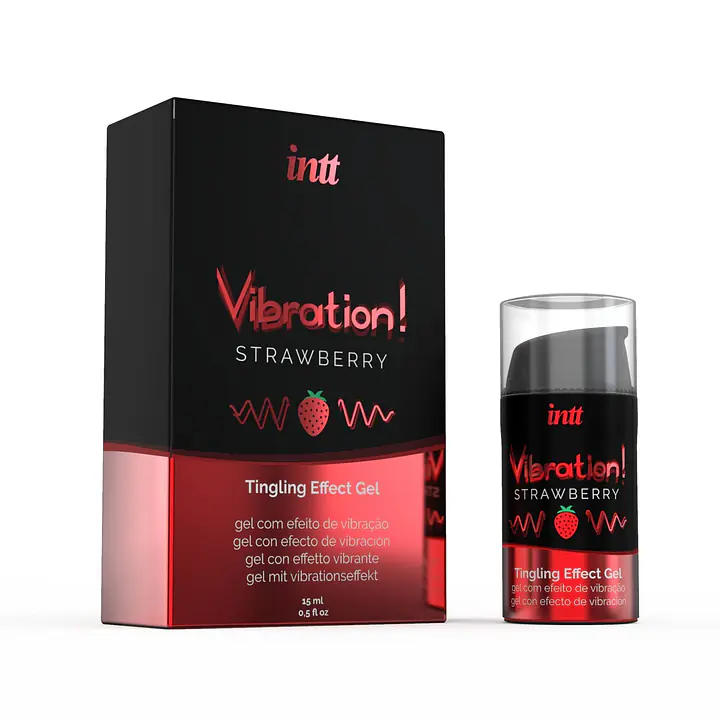 Рідкий вібратор Intt Vibration Strawberry (15 мл), густий гель, дуже смачний, діє до 30 хвилин - Master