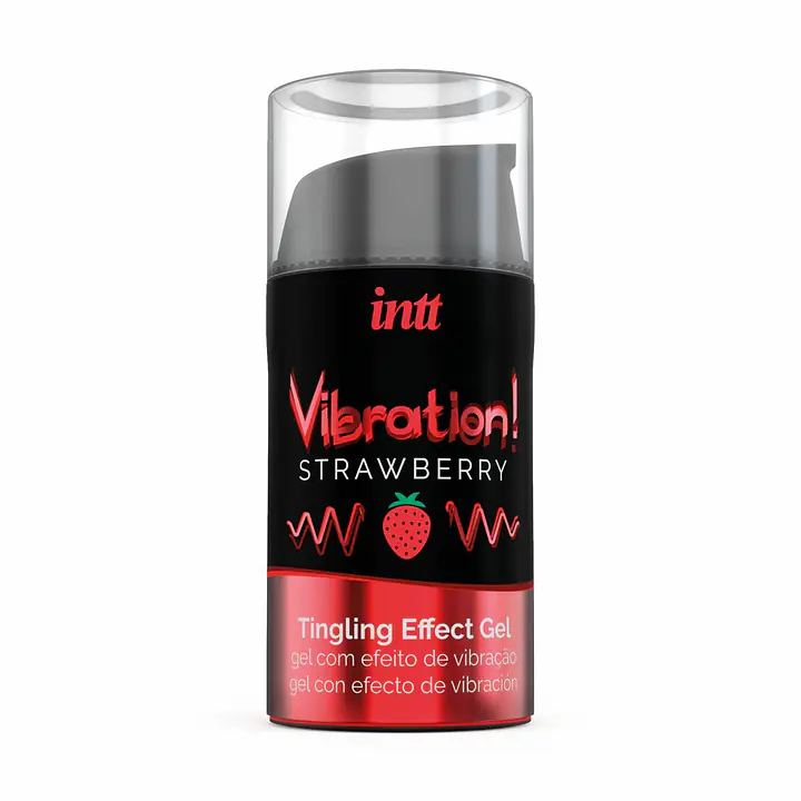 Рідкий вібратор Intt Vibration Strawberry (15 мл), густий гель, дуже смачний, діє до 30 хвилин - Master