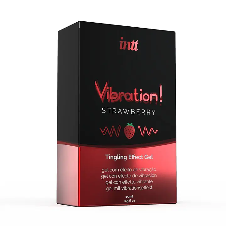 Рідкий вібратор Intt Vibration Strawberry (15 мл), густий гель, дуже смачний, діє до 30 хвилин - Master