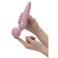 Вібромасажер 2в1 PILLOW TALK - Sultry Pink, класичний масажер і вібратор з ротацією, підігрів - Master