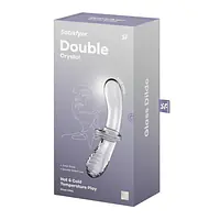 Двосторонній скляний дилдо Satisfyer Double Crystal Transparent, боросилікатне скло, унісекс - Master