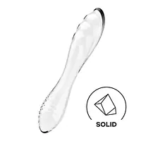 Двосторонній скляний дилдо Satisfyer Dazzling Crystal 1 Transparent, дуже міцний, без стопера - Master