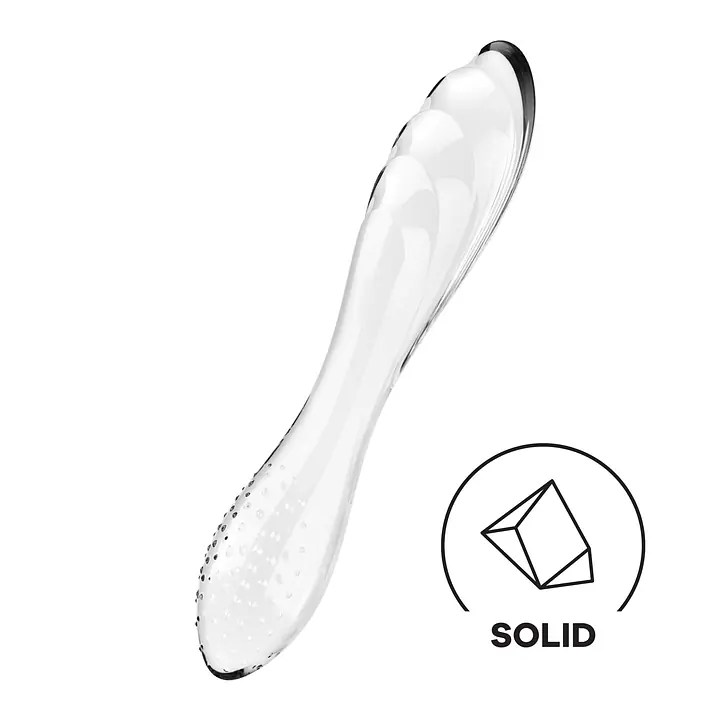 Двосторонній скляний дилдо Satisfyer Dazzling Crystal 1 Transparent, дуже міцний, без стопера - Master