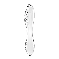Двосторонній скляний дилдо Satisfyer Dazzling Crystal 1 Transparent, дуже міцний, без стопера - Master