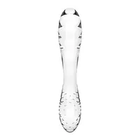 Двосторонній скляний дилдо Satisfyer Dazzling Crystal 1 Transparent, дуже міцний, без стопера - Master