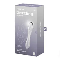 Двосторонній скляний дилдо Satisfyer Dazzling Crystal 1 Transparent, дуже міцний, без стопера - Master