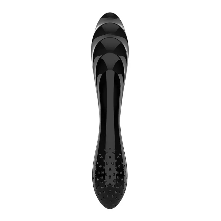 Двосторонній скляний дилдо Satisfyer Dazzling Crystal 1 Black, дуже міцний, без стопера - Master
