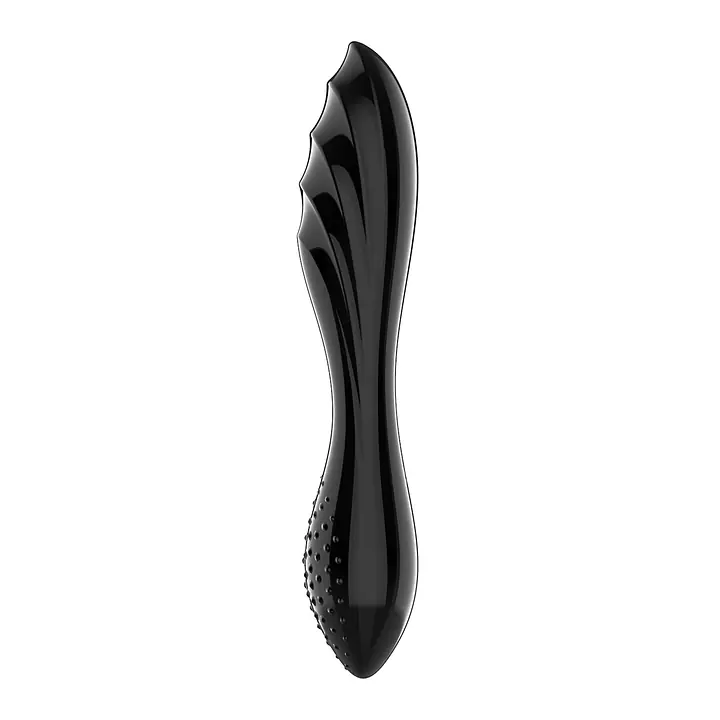 Двосторонній скляний дилдо Satisfyer Dazzling Crystal 1 Black, дуже міцний, без стопера - Master