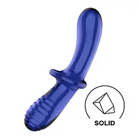 Двосторонній скляний дилдо Satisfyer Double Crystal Light blue, боросилікатне скло, унісекс - Master