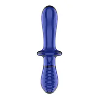 Двосторонній скляний дилдо Satisfyer Double Crystal Light blue, боросилікатне скло, унісекс - Master