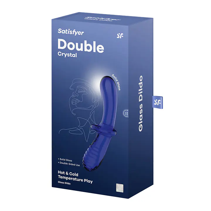 Двосторонній скляний дилдо Satisfyer Double Crystal Light blue, боросилікатне скло, унісекс - Master