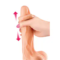 Фалоімітатор із рухомою крайньою плоттю Real Body — Real Brad, діаметр 4 см, TPE - Master