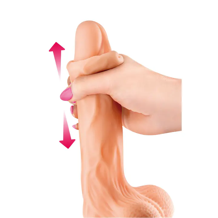 Фалоімітатор із рухомою крайньою плоттю Real Body — Real Brad, діаметр 4 см, TPE - Master