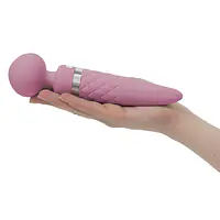 Вібромасажер 2в1 PILLOW TALK - Sultry Pink, класичний масажер і вібратор з ротацією, підігрів - Master
