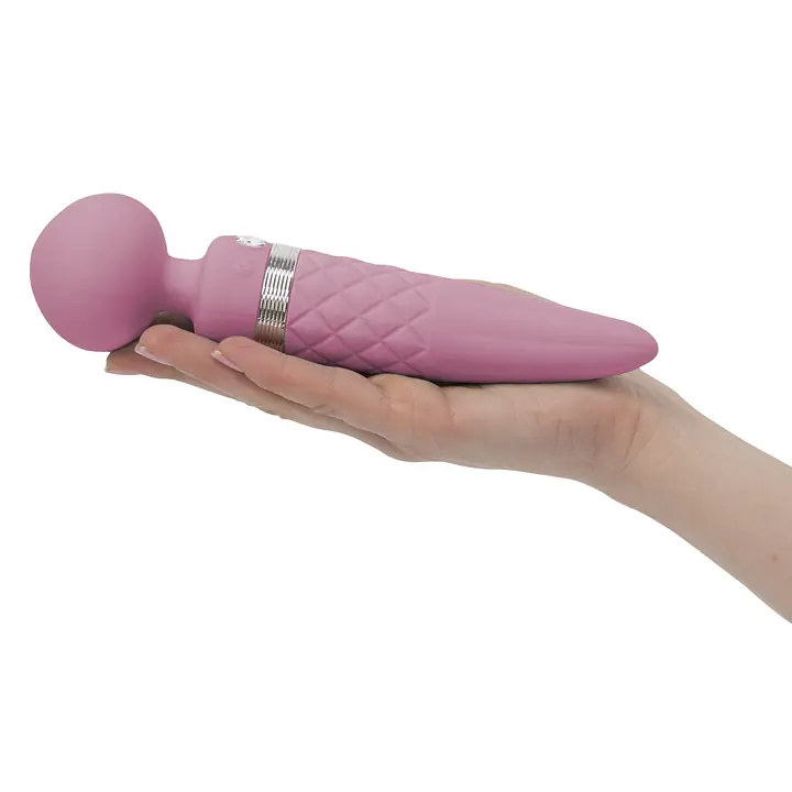 Вібромасажер 2в1 PILLOW TALK - Sultry Pink, класичний масажер і вібратор з ротацією, підігрів - Master