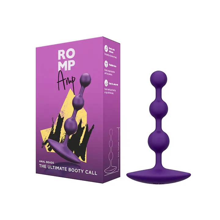 Анальне намисто Romp Amp Dark Purple, силікон, макс. діаметр 2,6 см - Master