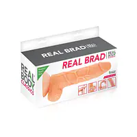 Фалоімітатор із рухомою крайньою плоттю Real Body — Real Brad, діаметр 4 см, TPE - Master