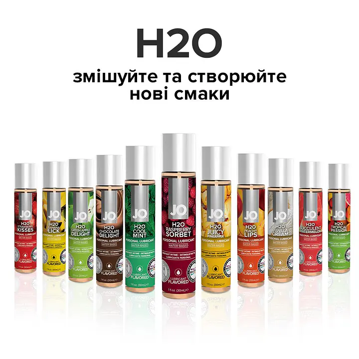 Змазка на водній основі JO H2O — Raspberry Sorbet (120 мл) без цукру, рослинний гліцерин - Master