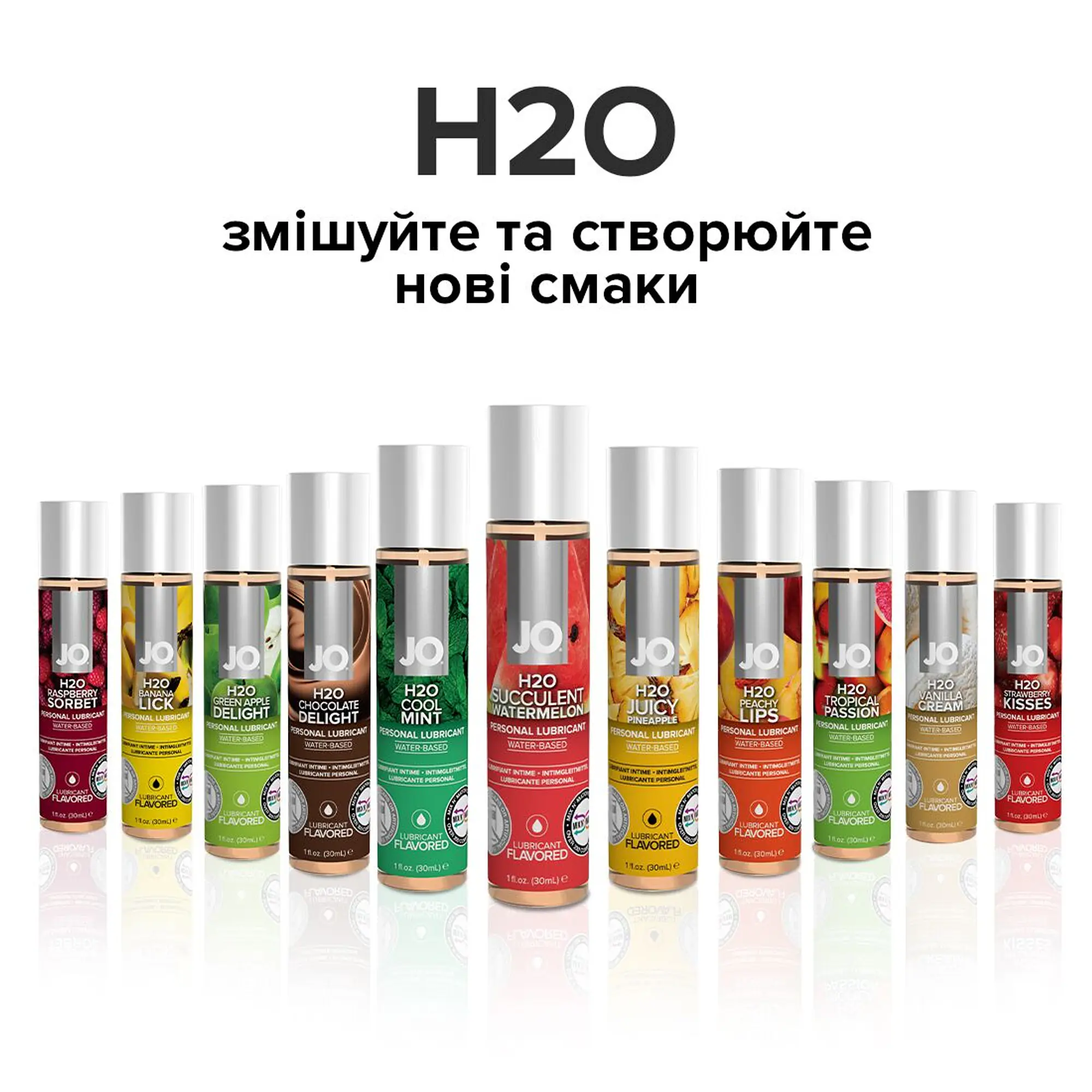 Змазка на водній основі JO H2O — Watermelon (120 мл) без цукру, рослинний гліцерин - Master