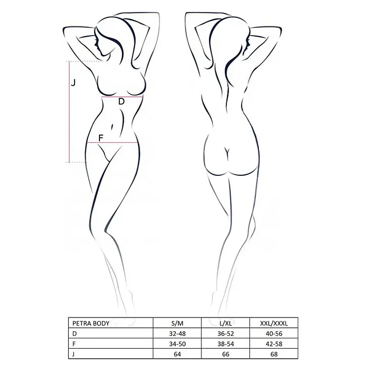 Розпродаж!!! Боді-монокіні з глибоким декольте PETRA BODY black XXL/XXXL — Passion Exclusive - Master