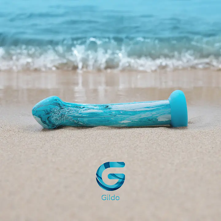 Скляний дилдо Gildo Ocean Ripple, об’ємна головка, ідеально для точки G - Master