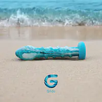 Скляний дилдо Gildo Ocean Wave, з силіконовою основою - Master