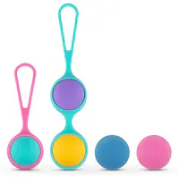 Набір вагінальних кульок PMV20: Vita – Kegel Ball Set, маса 40, 50, 60 г, два тримачі - Master