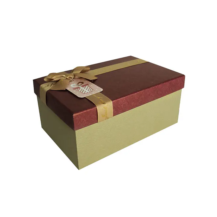 Подарункова коробка з бантом бордово-золота, L — 29,5×22,5×13 см - Master