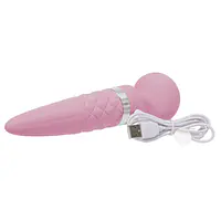 Вібромасажер 2в1 PILLOW TALK - Sultry Pink, класичний масажер і вібратор з ротацією, підігрів - Master
