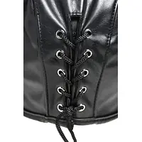 Маска з рогами Master Series: Dungeon Demon Bondage Mask with Horns, чорна - Master