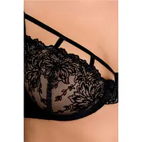 Комплект білизни Passion Exclusive HAYA SET L/XL, black, стрінги, ліф, пояс для панчіх - Master