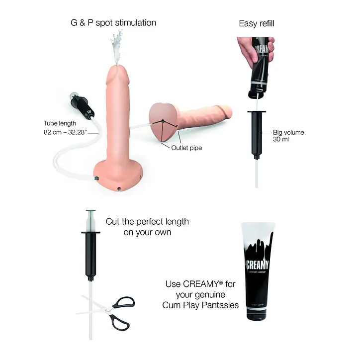 Фалоімітатор, що кінчає Strap-On-Me Squirting Cum Dildo Realistic Flash, діам. 3,9 см, силікон - Master