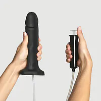 Фалоімітатор, що кінчає Strap-On-Me Squirting Cum Dildo Realistic Black, діам. 3,9 см, силікон - Master