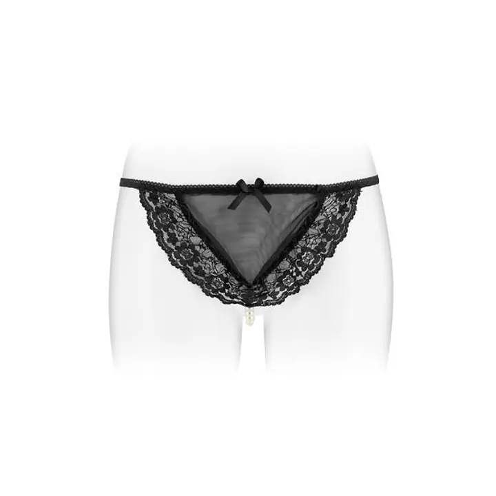 Трусики-стрінги з перлинною ниткою Fashion Secret KATIA Black - Master