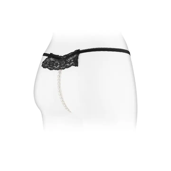 Трусики-стрінги з перлинною ниткою Fashion Secret KATIA Black - Master