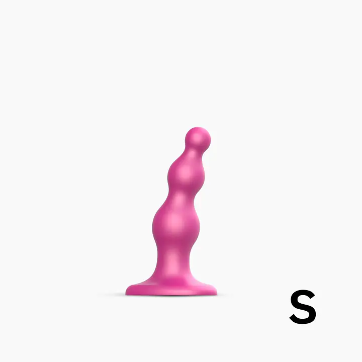 Насадка для страпона Strap-On-Me Dildo Plug Beads Framboise Metallic S - Master
