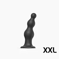 Насадка для страпона Strap-On-Me Dildo Plug Beads Black XXL - Master