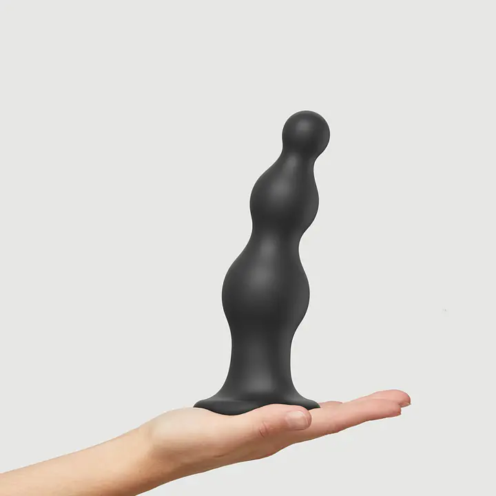 Насадка для страпона Strap-On-Me Dildo Plug Beads Black XXL - Master