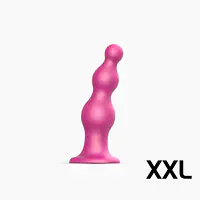 Насадка для страпона Strap-On-Me Dildo Plug Beads Framboise Metallic XXL - Master