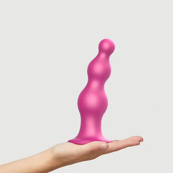 Насадка для страпона Strap-On-Me Dildo Plug Beads Framboise Metallic XXL - Master